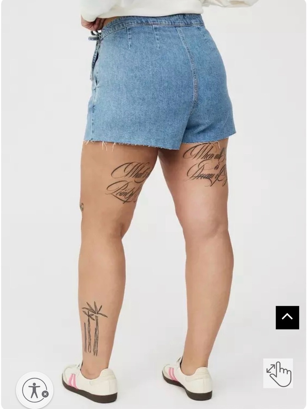 Light Blue Denim Skort with Side Tie - Casual Women's Skort - Picture 2 of 7